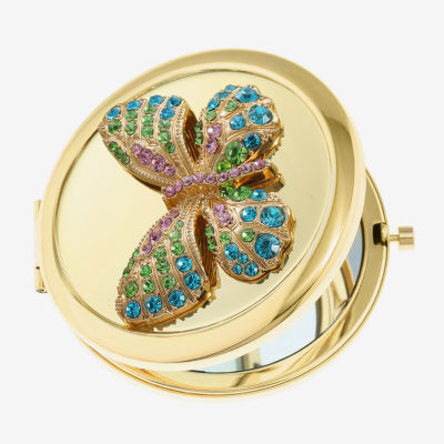 Monet Jewelry Gold Tone Butterfly Compact Mirror