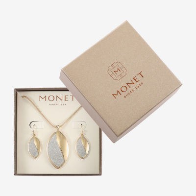 Monet Jewelry Two Tone Pendant Necklace And Drop Earring Womens 2-pc. Jewelry Set