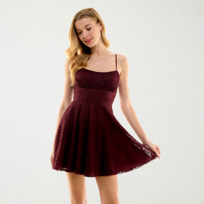 City Triangle Womens Juniors Fit + Flare Dress