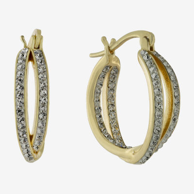Sparkle Allure Crystal 24K Gold Over Brass Hoop Earrings JCPenney