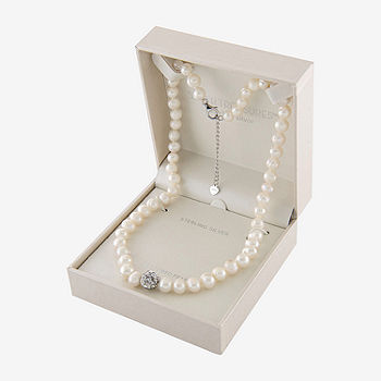 Sterling Silver Cultured Pearl String Necklace