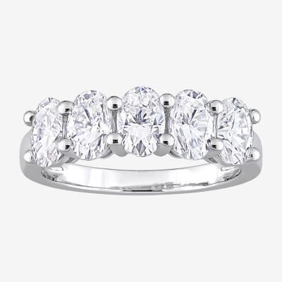 Womens 2MM 2 1/2 CT. T.W. Lab Created White Moissanite 10K White Gold Eternity Band