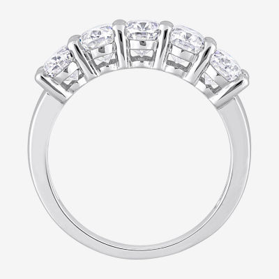 Womens 2MM 2 1/2 CT. T.W. Lab Created White Moissanite 10K White Gold Eternity Band