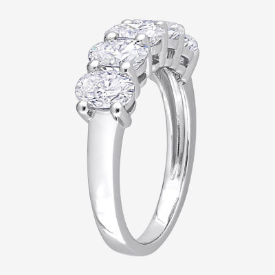 Womens 2MM 2 1/2 CT. T.W. Lab Created White Moissanite 10K White Gold Eternity Band