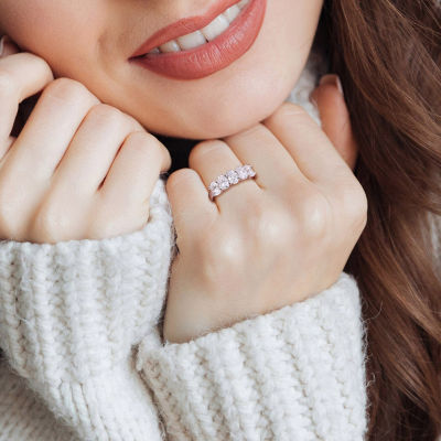 Womens 2MM 2 1/2 CT. T.W. Lab Created White Moissanite 10K White Gold Eternity Band