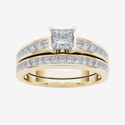 1 1/2 CT.T.W. Natural Diamond 14K Yellow Gold Bridal Set