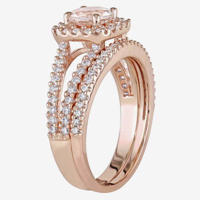 5/8 CT. T.W. Pink Morganite 14K Gold Bridal Set