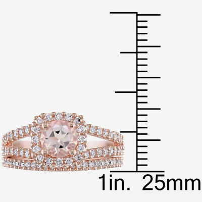 5/8 CT. T.W. Pink Morganite 14K Gold Bridal Set