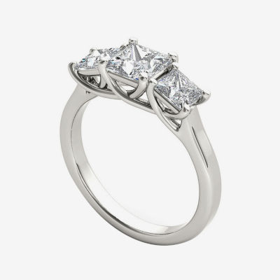 2 CT.T.W. Natural Diamond 14K White Gold 3-Stone Engagement Ring