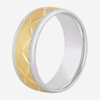 8MM 14K Gold Over Silver Sterling Wedding Band