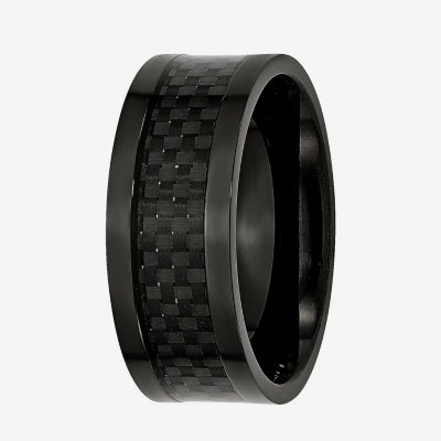 Mens 9mm Titanium Black Ion-Plated Wedding Band