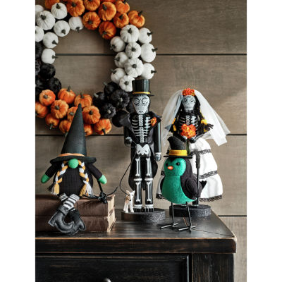 Hope & Wonder 2-Pc. Witch & Pumpkin Birds Halloween Tabletop Decor