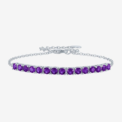 Gemstone Sterling Silver Tennis Bracelet