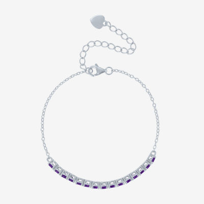 Gemstone Sterling Silver Tennis Bracelet