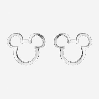 Disney Mickey Outline Sterling Silver Stud Earrings