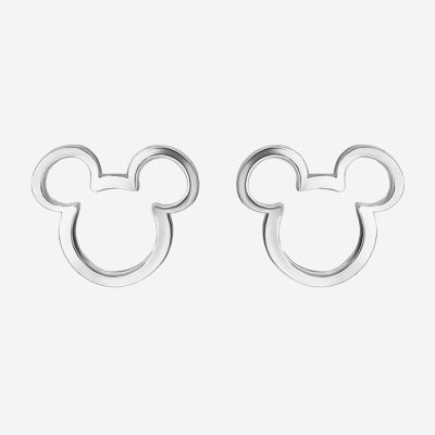 Disney Mickey Outline Sterling Silver Stud Earrings