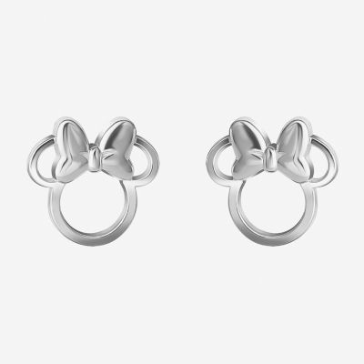 Disney Minnie Outline Sterling Silver Stud Earrings