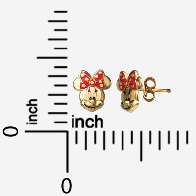 Disney Collection 14K Gold 8mm Minnie Mouse Stud Earrings