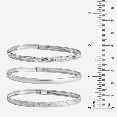 Sterling Silver Triple Bangle Bracelet Set