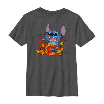 Disney Collection Little & Big Boys Crew Neck Short Sleeve Stitch Graphic T-Shirt