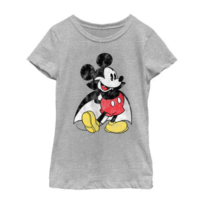 Disney Collection Little & Big Girls Crew Neck Short Sleeve Mickey and Friends Graphic T-Shirt