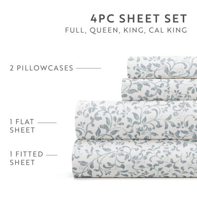 Casual Comfort Distressed Vine Patterned Sheet Set