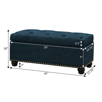 9th Avenue Tufted Storage Nailhead Trim Bench