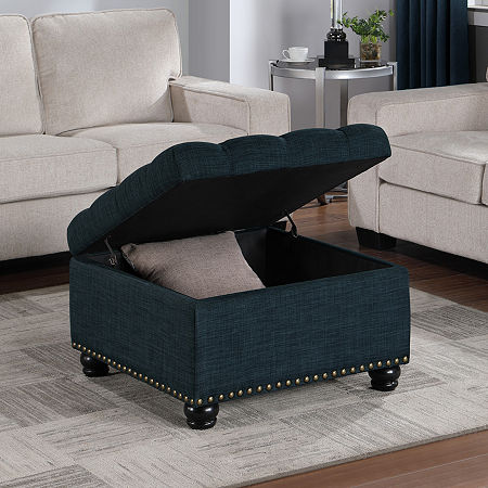 Herald Storage Ottoman, One Size, Blue