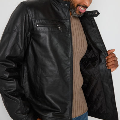 Victory Racing Mens Big and Tall Leather Midweight Jacket