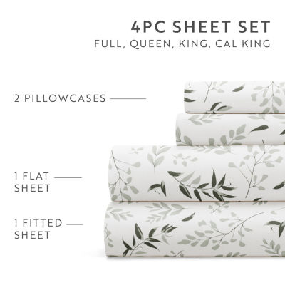 Casual Comfort Tossed Foliage Patterned Sheet Set