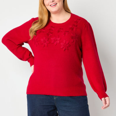 Vrouwen Solid Knitting Split Zoom Crewneck Jumper, Dames Long