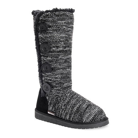 Muk Luks Womens Liza Pull-on Slouch Boots, 7 Medium, Black