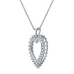 Womens 1 CT. T.W. Mined White Diamond 10K Gold Heart Pendant Necklace