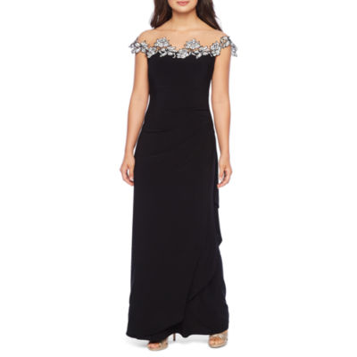 MSK Cap Sleeve Embellished Evening Gown