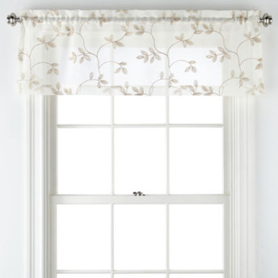 Regal Home Meadow Embroidered Rod Pocket Tailored Valance JCPenney
