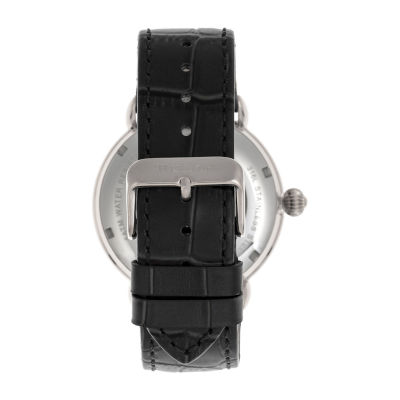 Heritor Mens Automatic Black Leather Strap Watch Herhr8401