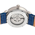 Heritor Mens Automatic Blue Leather Strap Watch Herhr8403