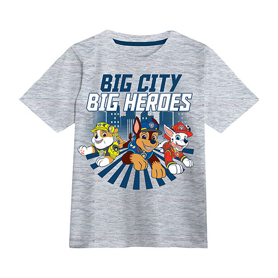 Little & Big Boys Round Neck Paw Patrol Short Sleeve Graphic T-Shirt