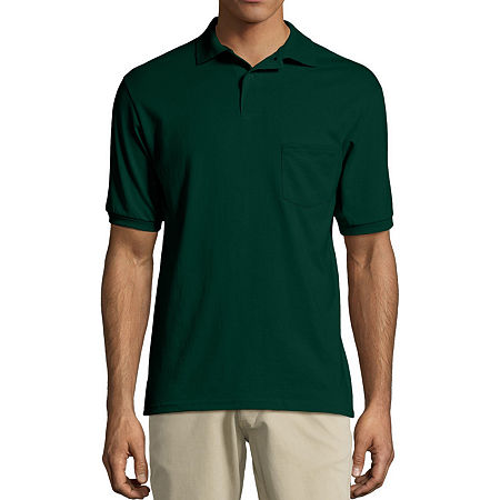 Hanes Ecosmart Unisex Adult Short Sleeve Polo Shirt, Small, Green