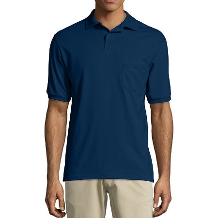 Hanes Ecosmart Unisex Adult Short Sleeve Polo Shirt, Xx-large, Blue