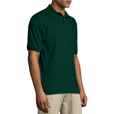 Hanes Ecosmart Unisex Adult Short Sleeve Polo Shirt, Small, Green