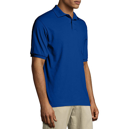 Hanes Ecosmart Unisex Adult Short Sleeve Polo Shirt, Small, Blue