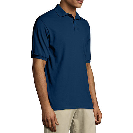 Hanes Ecosmart Unisex Adult Short Sleeve Polo Shirt, Xx-large, Blue