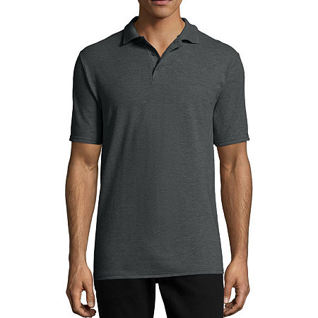 Hanes X-Temp Unisex Adult Short Sleeve Polo Shirt, Medium, Black