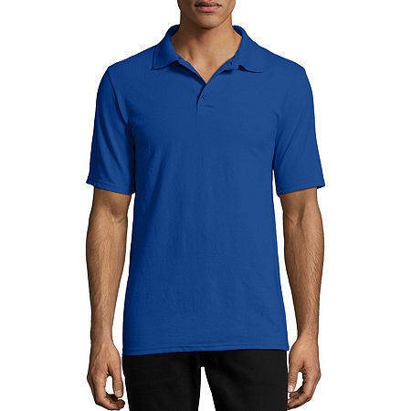 Hanes X-Temp Unisex Adult Short Sleeve Polo Shirt, Small, Blue