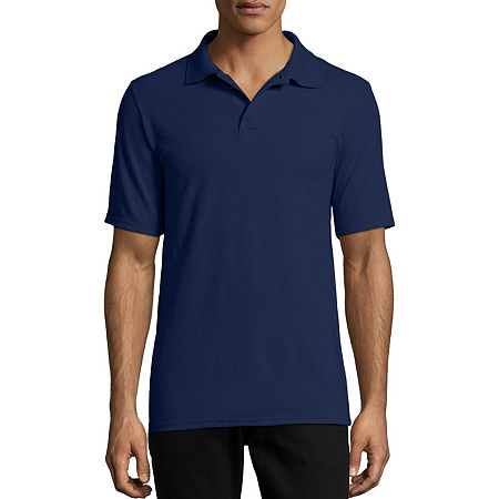 Hanes X-Temp Unisex Adult Short Sleeve Polo Shirt, Large, Blue