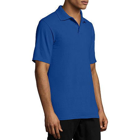 Hanes X-Temp Unisex Adult Short Sleeve Polo Shirt, Small, Blue