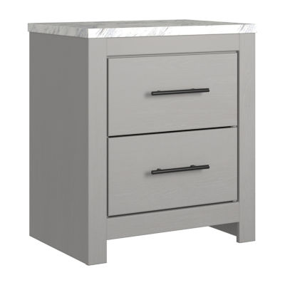 Signature Design by Ashley Cottonburg 2-Drawer Nightstand in Light Gray