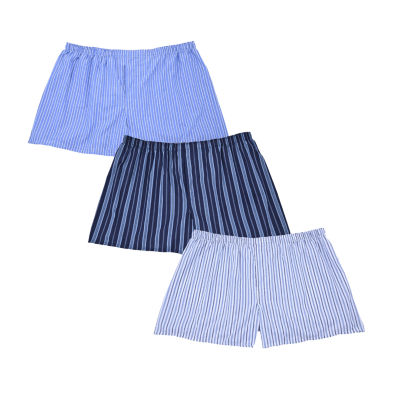 Hanes Big Mens 3 Pack Boxers, Color Blue Stripe JCPenney