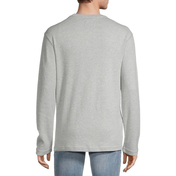 St. John's Bay Waffle Mens Crew Neck Long Sleeve Classic Fit Thermal Top